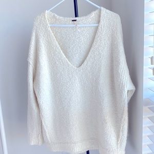Free people oversized cream sweater